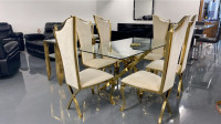 Table en verre fini doré avec 6 chaises  !  ! financement 0%
