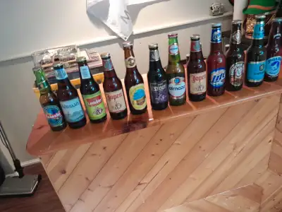 Foreign and Canadian Beer Bottle Collection, View more