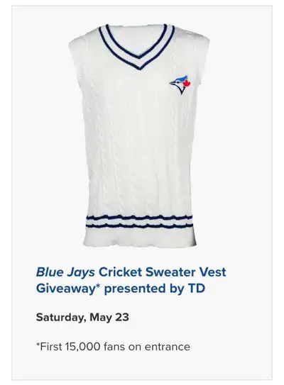toronto blue jays cricket sweater vest sga, View more