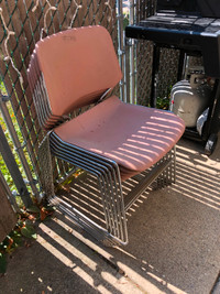Like NEW Six Sturdy Stackable Chairs (Exterior or Interior Use)