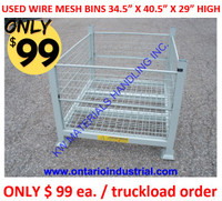 WIRE MESH BINS ON SALE. STACKING WIRE MESH STORAGE CONTAINERS