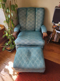 Antique rocking chair with foot rest for sale