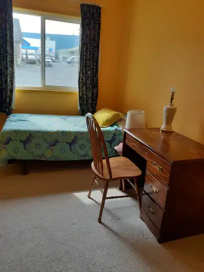 One spacious bedroom, 201 sq. footage, it is on the first floor for 1 person, private, quite spaciou...