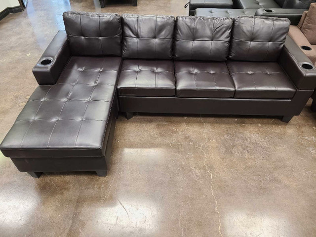 Brand new 2 in 1 Leather Gel Sectional Sofa Couch with Storage in Couches & Futons in Kitchener / Waterloo - Image 4
