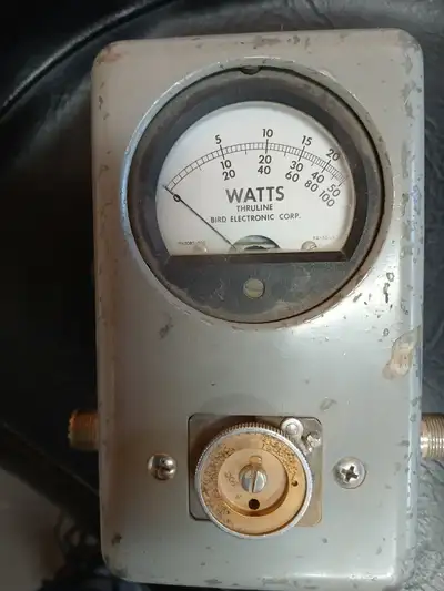 used Bird 43 RF watt meter with 200-500 MHZ 25 watt element, including unmarked element that sticker...