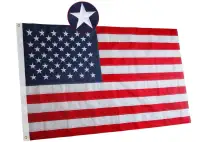 USA Flag; 3' x 5' - Embroidered Stars; Brass Grommets; New