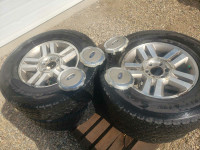 Toyota winter tires x 4, rims and caps LT275 70 r18