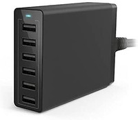 50W Desktop 6 Port Rapid USB Charger Intelligent - NEUF