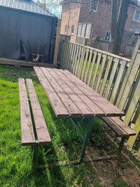 Steel frame extra large picnic table