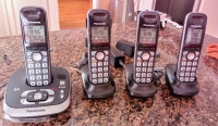 Panasonic cordless phone 4 handsets answering system