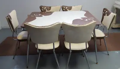 Vintage, Retro 1950/60's Kitchen Table and Six Matching Chairs, View more