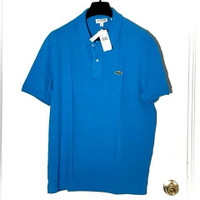 NWT! Lacoste aqua blue polo Size 7(FR)/XXL (US) fits like XL