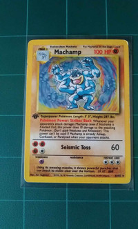 Pokemon Card Base Set Machamp 1st Edition Unlimited