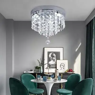 Crystal Chandelier Modern Led Ceiling Light Flush Mount Stainles, View more