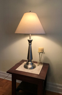 Hampton Bay Satin Nickel Finish Table Lamp (new)