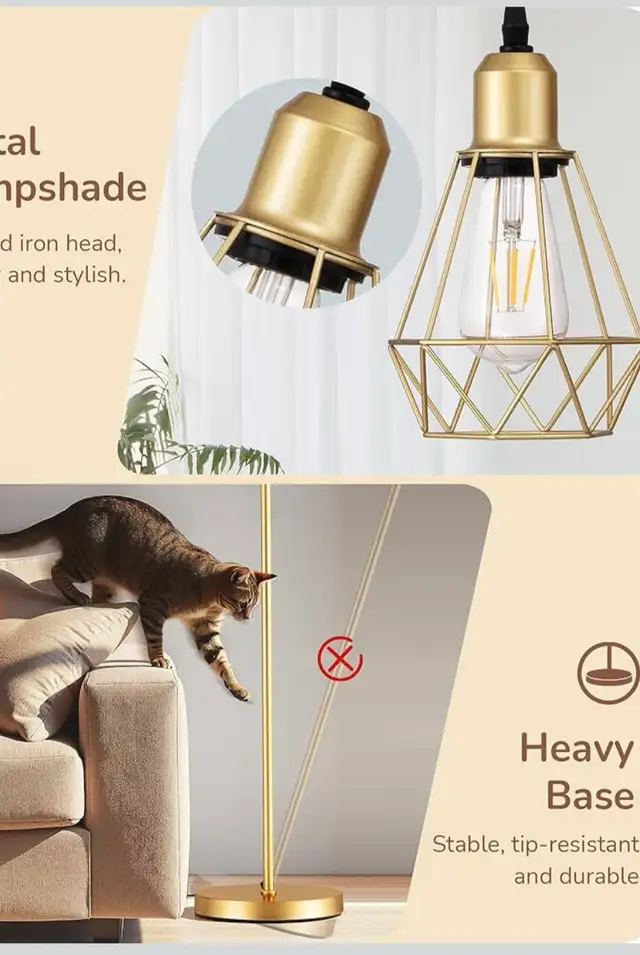 EDISHINE Farmhouse Floor Lamp in Indoor Lighting & Fans in Oshawa / Durham Region - Image 6