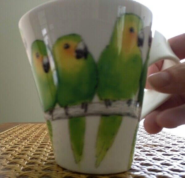 Magnifique tasse motif perroquets verts - collection dans Oiseaux à adopter  à Saint-Hyacinthe - Image 4