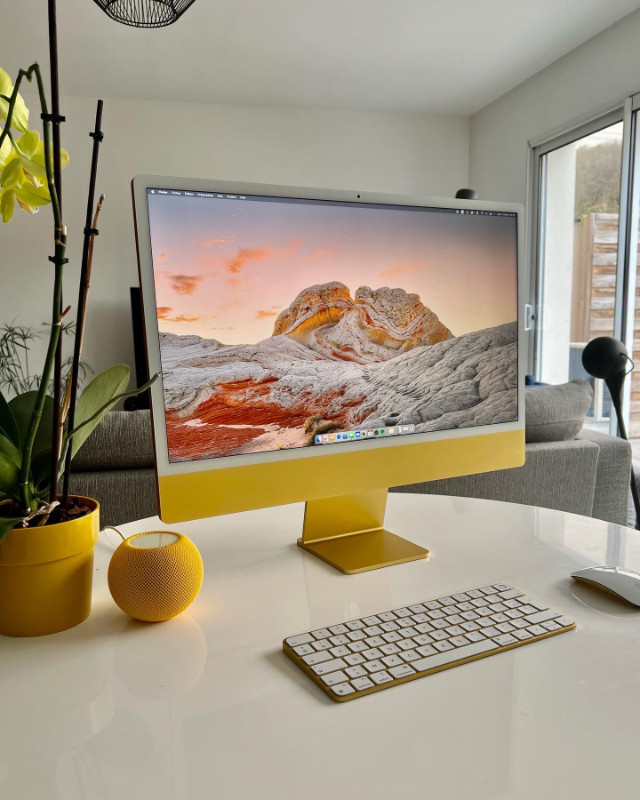 iMac M1 16 RAM 512 SSD - Yellow, Magic Keyboard and Magic Mouse in Desktop Computers in City of Toronto