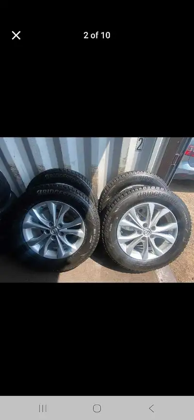 Set of 4 BRIDGESTONE winter tires rims (225 65 17) Pattern (5x114.3) 2024 MAZDA CX5 + CX50 I'm selli...