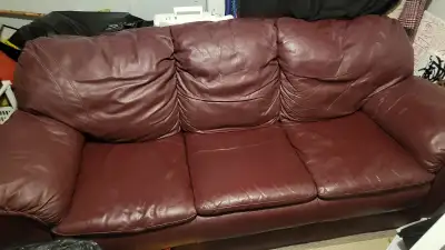priced to sell- bouth this over $400-mnow let it go for $110 ! Leather sofa—barely used—has been sit...