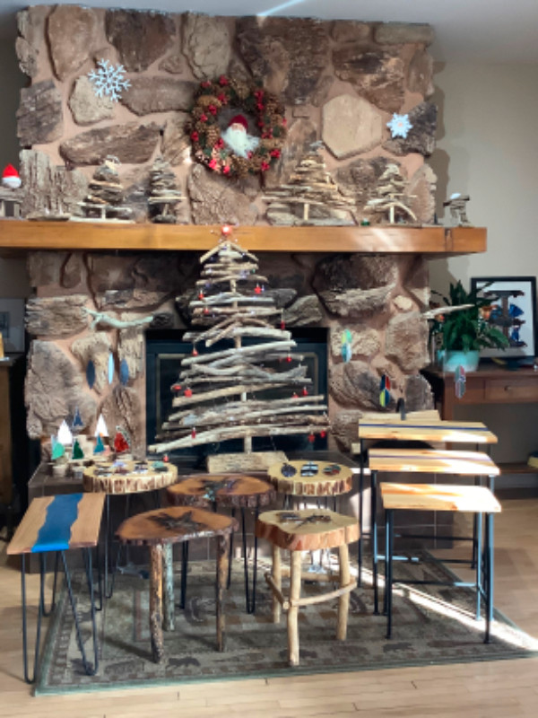 A Variety of Crafted Tables, Stools, Stained Glass XMas Trees in Home Décor & Accents in Thunder Bay