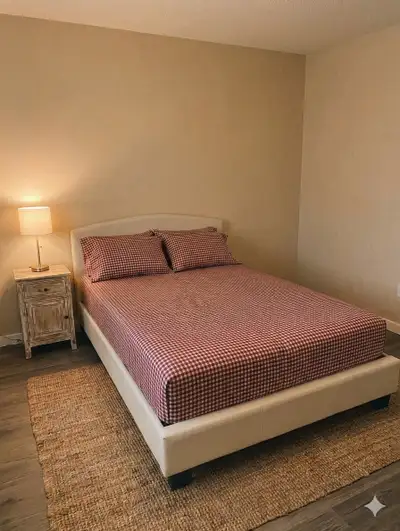 Full / Double Size White PU Leather Bed Frame + Mattress (IKEA), View more