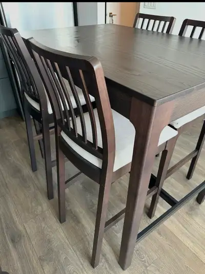 Bar table and chairs, View more