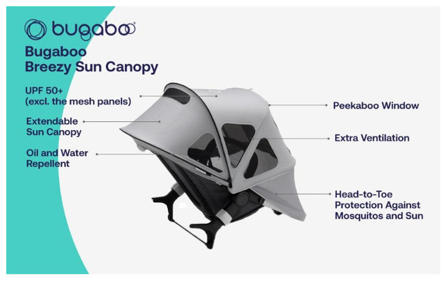 (NEW) Bugaboo Bee Breezy Sun Canopy Soft Pink (NO STROLLER) in Strollers, Carriers & Car Seats in City of Toronto - Image 3
