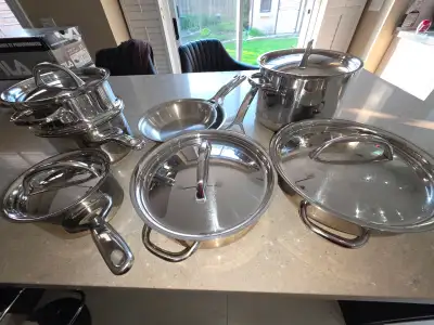 Kirkland copper clad signature pots and pans, induction, gas etc, View more