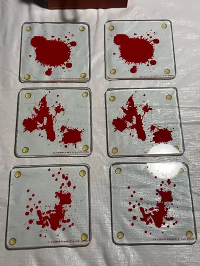 EXCEPTIONAL! Showtime Dexter Blood Splatter Slides Glass Coaster, View more