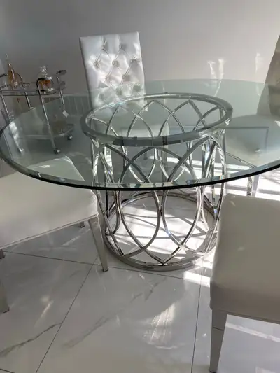 Juliette Glass Dining Table, View more