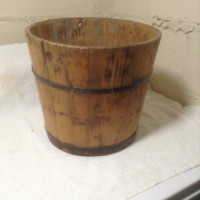 Antique Wood and Iron Pail