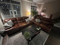 Real Leather Sofa and Love Seat