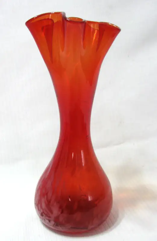 VASE en VERRE SOUFFLER VINTAGE AMBERINA BLOWN GLASS VASE c.1960 in Arts & Collectibles in West Island - Image 3
