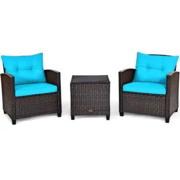 Brand New 3 Pieces Patio Furniture Set, PE Rattan Wicker 3 Pcs in Patio & Garden Furniture in City of Toronto - Image 6