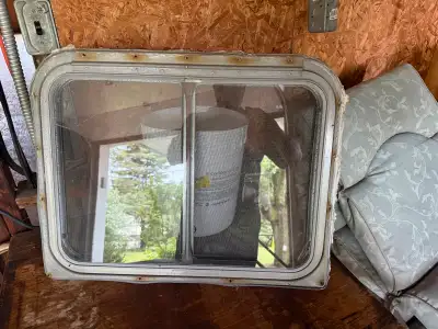 These windows came out of a trailer from the 1950’s. They are both the same size 25” wide x 20” high...