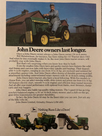 1983 John Deere Lawn & Garden Tractors Original Ad 