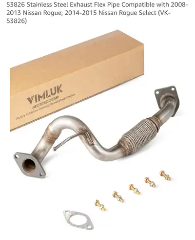 Lilvduybz Stainless Steel Exhaust Flex Pipe Compatible with 2008-2013 Nissan Rogue; 2014-2015 Nissan...