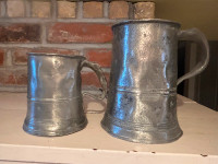 Two VICTORIAN pewter mugs