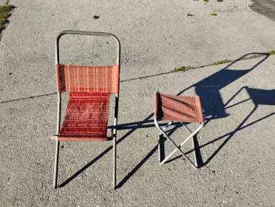I have 2 light weight fishing hunting camping chairs that fold up for easy storage. Use them in your...