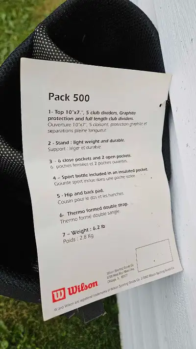 Wilson Pack 500 Golf Bag, View more