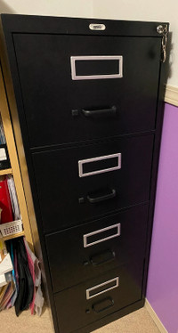Four drawer metal file cabinet