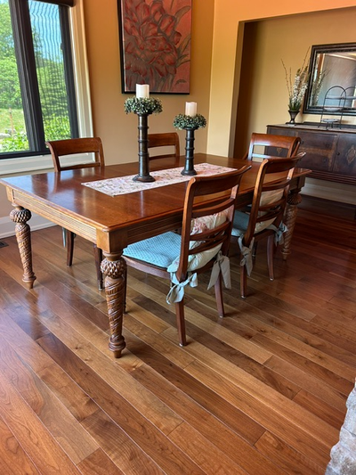 6 -8 seater Solid wood dining table with extension leaf, View more