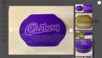 Vintage Cadbury Tin - Cookie Container - purple - collectible