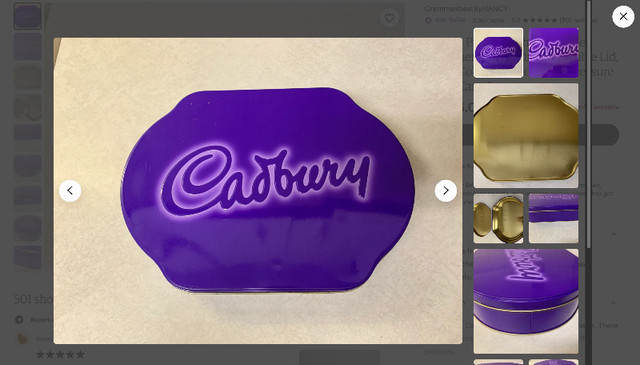 Vintage Cadbury Tin - Cookie Container - purple - collectible in Arts & Collectibles in Oshawa / Durham Region