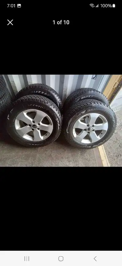 Set of 4 BRIDGESTONE winter tires rims (265 60 18) pattern (5×127) TPMS 2022 JEEP GRAND CHEROKEE