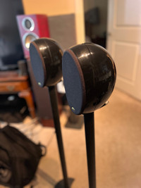 Kef Speakers with the stands