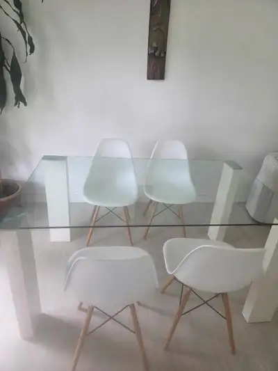 Glass Dining Table and Chairs, View more