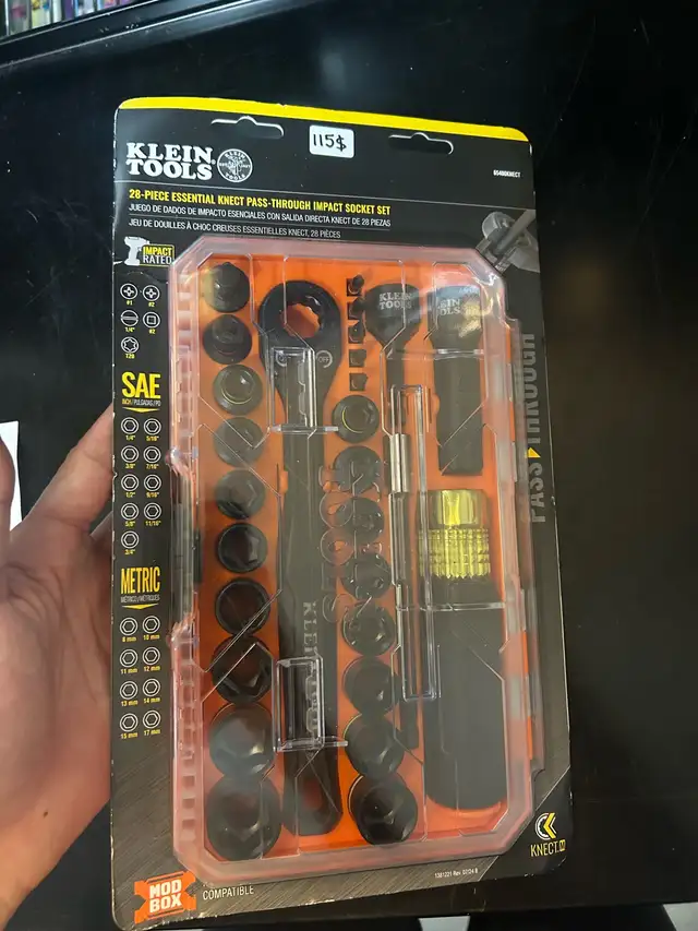 Klein Tools 28-Piece KNECT Pass-Through Impact Socket Set