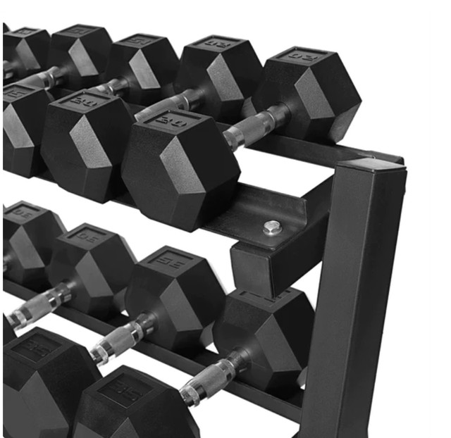 5-50 LB Premium Rubber Hex Dumbbell Set with Stand in Exercise Equipment in Ottawa - Image 3